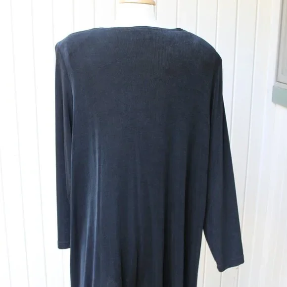 Vintage Vikki Vi Black Slinky Duster Jacket Size Women's 1X Shoulder Pads - Picture 3 of 3